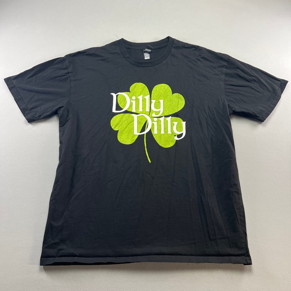 As Colour Staple T Shirt Mens 2XL Black Dilly Dilly Clover Graphic Crew Neck